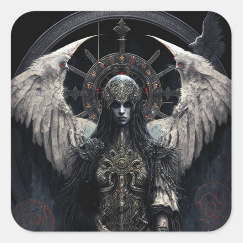 Dark Angel Gothic Fantasy Art Square Sticker