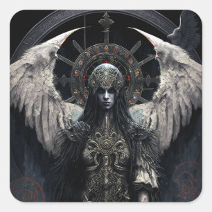 Dark Angel Gothic Fantasy Art Square Sticker