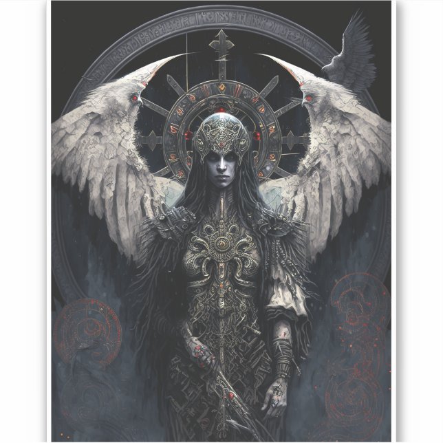 Dark Angel Gothic Fantasy Art Sticker (Front)