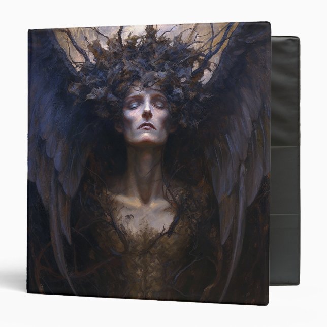 Dark Angel Gothic Goth Fantasy Art 3 Ring Binder (Front/Inside)