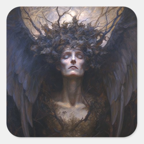 Dark Angel Gothic Goth Fantasy Art Square Sticker