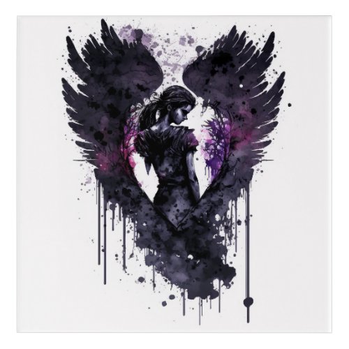 Dark Angel Valentine With Inky Dark Wings Faux Can Acrylic Print