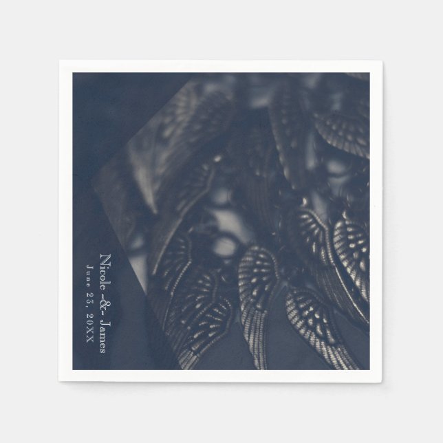 Dark Angel Wings Gothic Glam Chic Party Paper Napkins (Front)