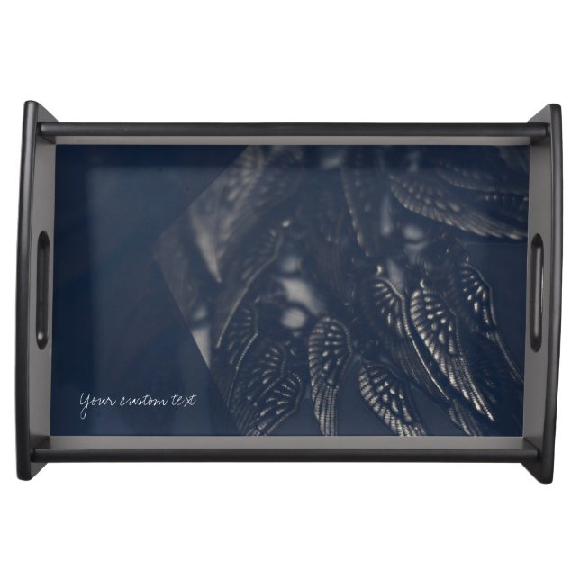 Dark Angel Wings Gothic Glam Chic Party Serving Tray (Front)