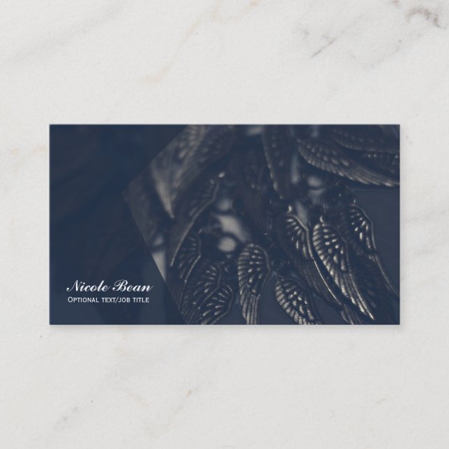 Dark Angel Wings Gothic Glam Chic Personalized Business Card (Front)