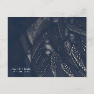 Dark Angel Wings Gothic Glam Chic Save the Date Announcement Postcard