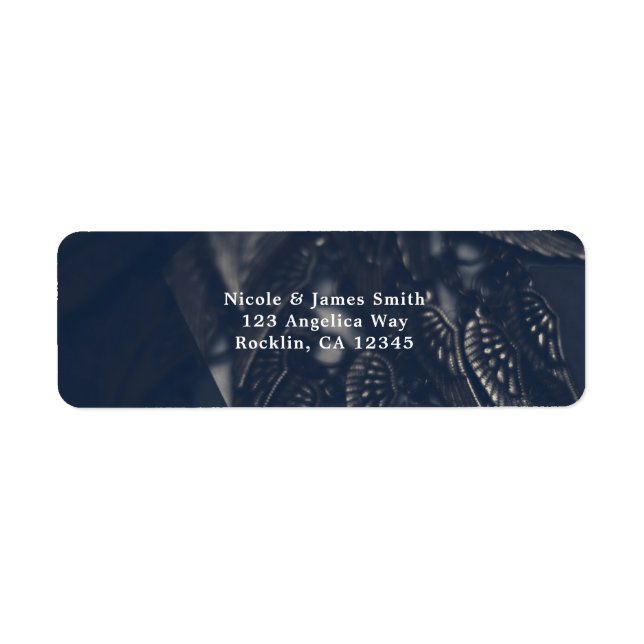 Dark Angel Wings Gothic Glam Invitation Label (Front)