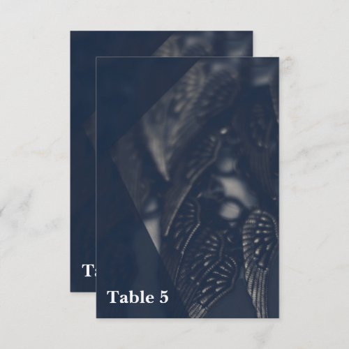 Dark Angel Wings Gothic Glam Table Number Card