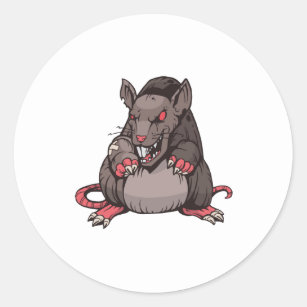 Dark Angry Rat Classic Round Sticker
