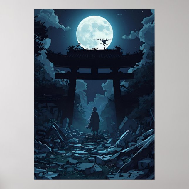 Dark Anime Aesthetic Poster – Gothic Japanese Mang (Front)