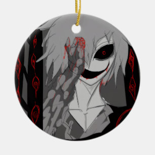 Dark Anime Fantasy Crow and Demon Art Ceramic Ornament