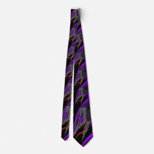 Dark Anime Fantasy Crow and Demon Art Neck Tie