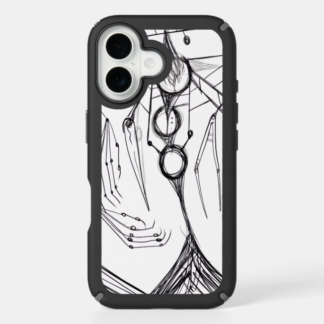 Dark Anime Fantasy Crow and Demon Art Speck iPhone Case (Front)