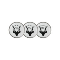 Dark Antelope Silhouette Monogram Golf Ball Marker