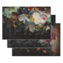 Dark Antique Floral Still Life Decoupage Wrapping Paper Sheets