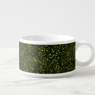 Dark Apple Green Glitter Bowl