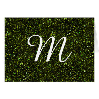Dark Apple Green Glitter Cards
