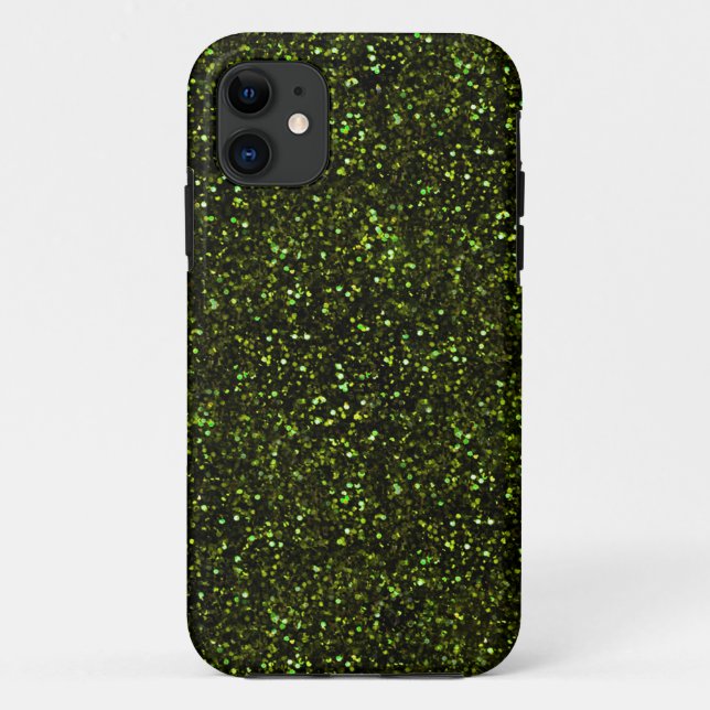 Dark Apple Green Glitter Case-Mate iPhone Case (Back)