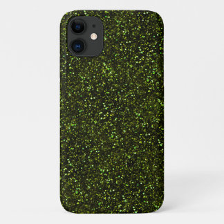 Dark Apple Green Glitter iPhone 11 Case