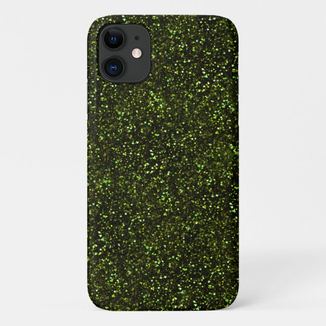 Dark Apple Green Glitter Case-Mate iPhone Case (Back)