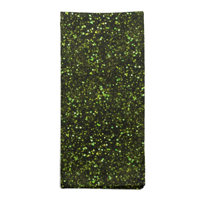 Dark Apple Green Glitter Cloth Napkin (Folded)