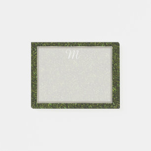 Dark Apple Green Glitter Post-it Notes