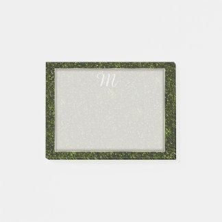 Dark Apple Green Glitter Post-it Notes