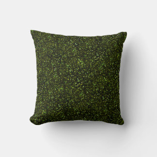 Dark Apple Green Glitter Throw Pillow