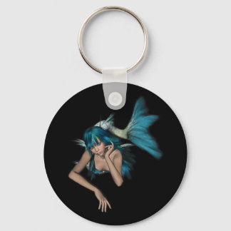 Dark Aqua Blue 3D Mermaid Keychain