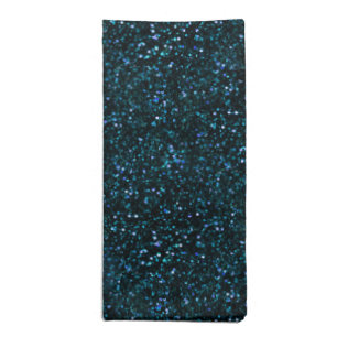 Dark Aqua Teal Blue Glitter Cloth Napkin