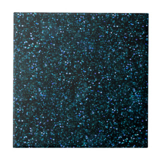 Dark Aqua Teal Blue Glitter Tile