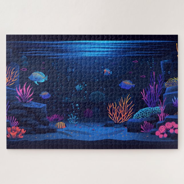 Dark Aquarium Jigsaw Puzzle (Horizontal)