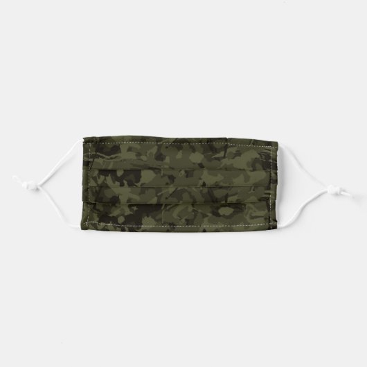 Dark Army Camo Pattern Adult Cloth Face Mask (Front, Folded)