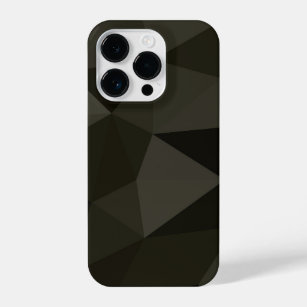 Dark army gray brown black geometric mesh pattern iPhone 14 pro case