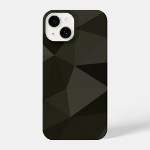 Dark army gray brown black geometric mesh pattern iPhone 14 case