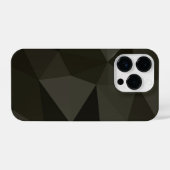 Dark army gray brown black geometric mesh pattern iPhone case (Back Horizontal)