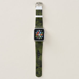 Dark army green black geometric mesh pattern cool apple watch band