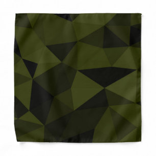 Dark army green black geometric mesh pattern cool bandana