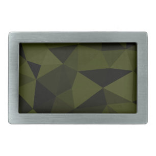 Dark army green black geometric mesh pattern cool belt buckle