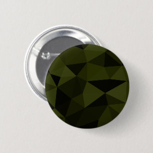 Dark army green black geometric mesh pattern cool  button