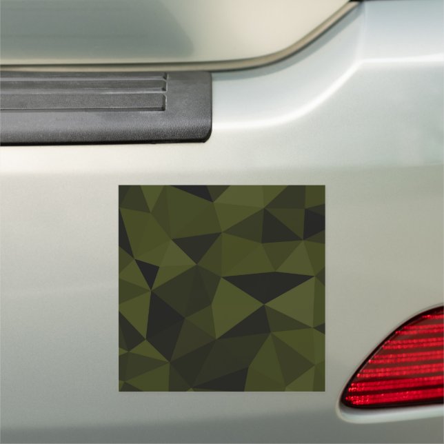 Dark army green black geometric mesh pattern cool  car magnet (In Situ)