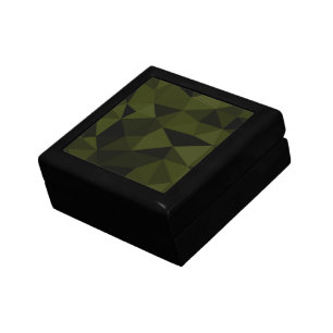 Dark army green black geometric mesh pattern cool gift box