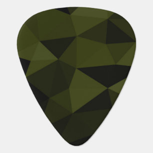 Dark army green black geometric mesh pattern cool  guitar pick