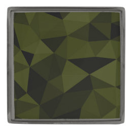 Dark army green black geometric mesh pattern cool  gunmetal finish lapel pin