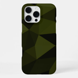 Dark army green black geometric mesh pattern cool iPhone 16 pro max case