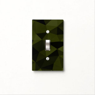 Dark army green black geometric mesh pattern cool light switch cover