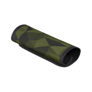 Dark army green black geometric mesh pattern cool luggage handle wrap