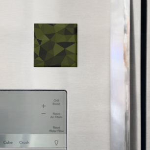 Dark army green black geometric mesh pattern cool magnet