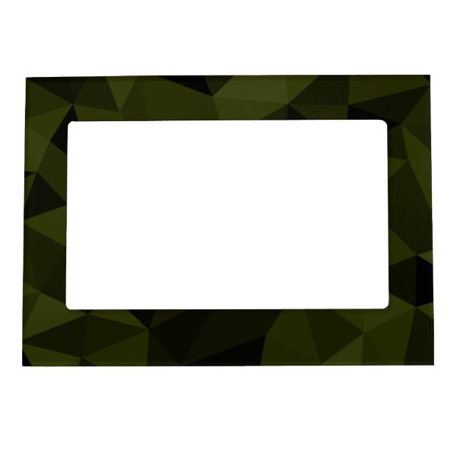 Dark army green black geometric mesh pattern cool  magnetic frame (Front)