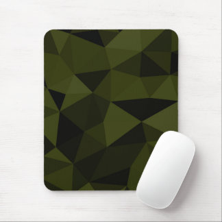 Dark army green black geometric mesh pattern cool mouse pad